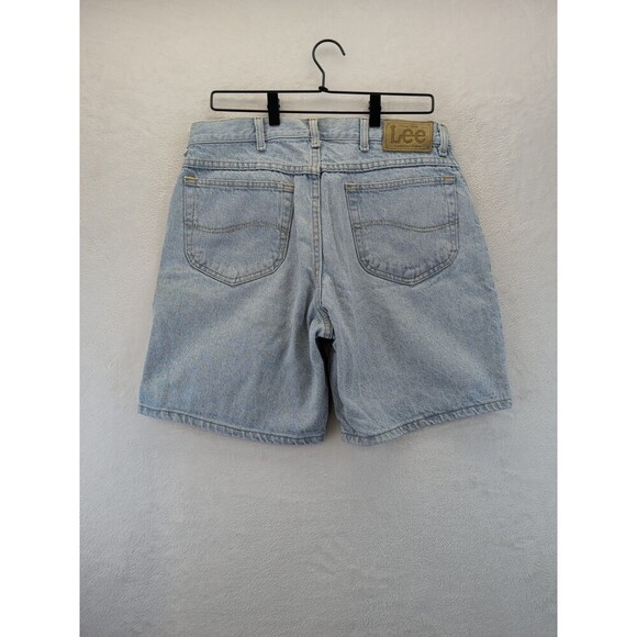 2- VTG Lee Shorts Mens 34 Made in USA 90s Riders Jeans Jorts Skate Light Wash - Picture 10 of 16